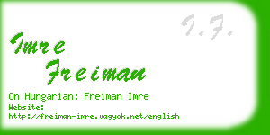 imre freiman business card
